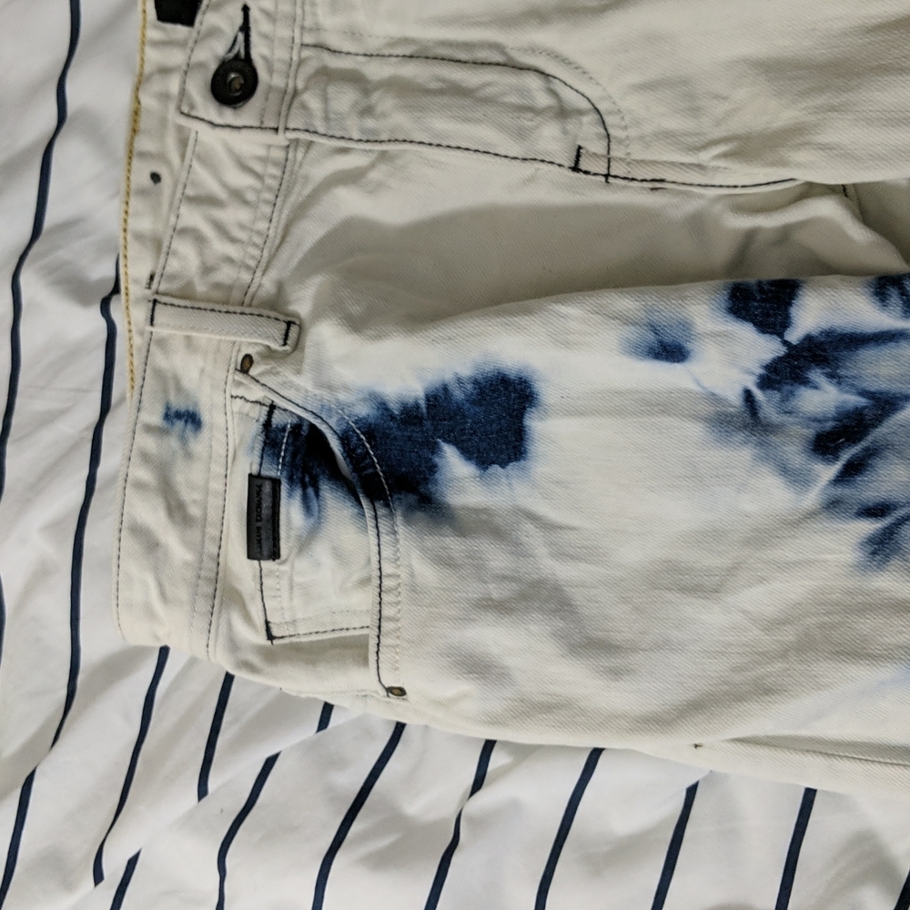 Armani Exchange J14 Skinny 29 waist white/blue jeans - Picture 3 of 5